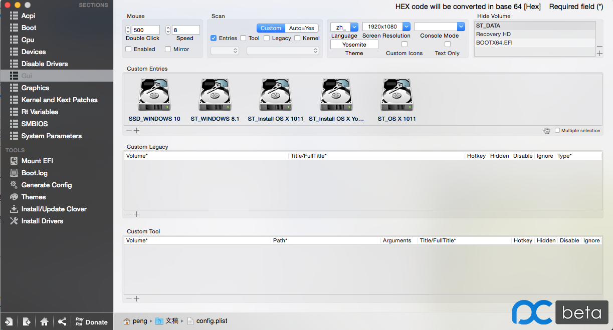 clover configurator yosemite